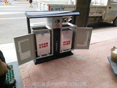 武汉环卫垃圾桶 公共小区垃圾桶大号户外分类钢板环保垃圾筒